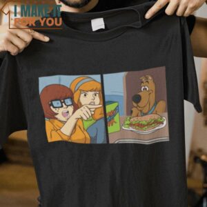 Woman Yelling at a Mystery Dog Velma Scooby Scooby-Doo Mashup T-Shirt, Vintage Halloween Tee for Men