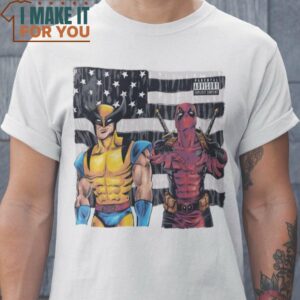 Merconia Outkast’s Stankonia Wolverine and Deadpool T-Shirt, Vintage Halloween Tee for Men