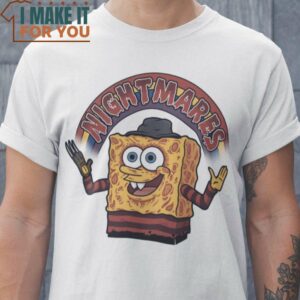 Nightmares SpongeBob as Freddy Krueger T-Shirt, Vintage Halloween Tee for Men