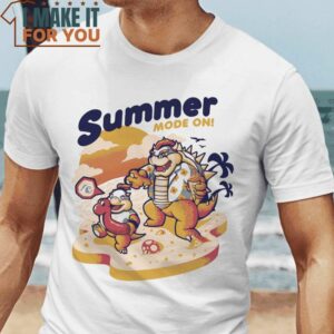 Summer Mode On Bowser Super Mario T-Shirt, Vintage Halloween Tee for Men
