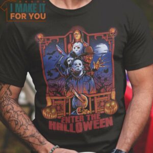 Enter The Halloween Horror Characters T-Shirt, Vintage Halloween Graphic Tee