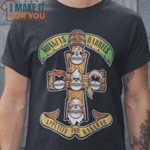 Monkeys N Barrels Appetite for Destruction Donkey Kong Country Mashup T-Shirt, Vintage Halloween Graphic Tee