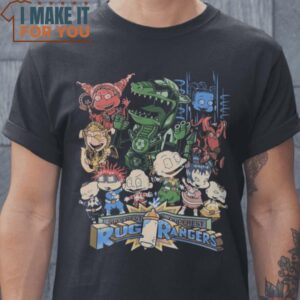 Rug Rangers Mighty Morphin Power Rangers Rugrats Mashup T-Shirt, Vintage Halloween Graphic Tee