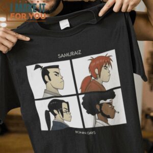 Samuraiz Ronin Days Gorillaz Demon Days Samurai Champloo Mashup T-Shirt, Vintage Halloween Graphic Tee