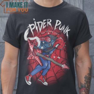 Spider Punk Cyberpunk Spider-man Mashup T-Shirt, Vintage Halloween Graphic Tee
