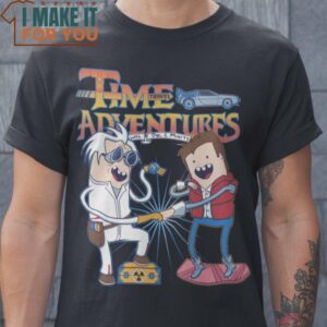 Time Travel Adventures Adventure Time Back to the Future Mashup T-Shirt, Vintage Halloween Graphic Tee