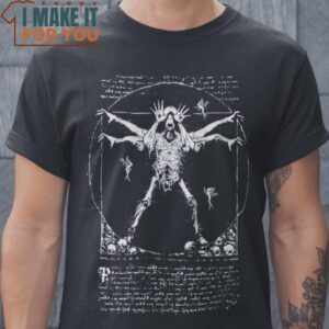 Vitruvian Pale Man Vitruvian Man Pale Man Mashup T-Shirt, Vintage Halloween Graphic Tee