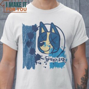 Bluey-182 Blink-182 Bluey Mashup T-Shirt, Vintage Halloween Graphic Tee Bluey-182 Blink-182 Bluey Mashup T-Shirt, Vintage Halloween Graphic Tee