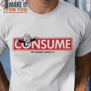 No Thought Watch TV They Live Horror T-Shirt, Vintage Halloween Graphic Tee