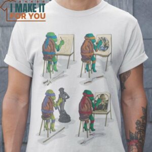 Turtle Art Teenage Mutant Ninja Turtles T-Shirt, Vintage Halloween Graphic Tee