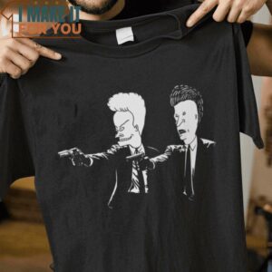 Beavis Butthead Fiction Pulp Fiction Beavis and Butt-Head Mashup T-Shirt, Retro Halloween Graphic Tee