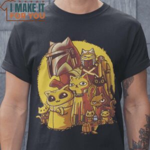 Catdalorian The Mandalorian Cat T-Shirt, Retro Halloween Graphic Tee