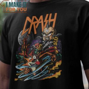 Crash Crash Bandicoot Doctor Neo Cortex Heavy Metal T-Shirt, Retro Halloween Graphic Tee