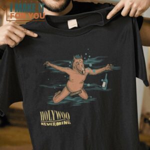 Holiwoo Nirvana Nevermind BoJack Horseman Mashup T-Shirt, Retro Halloween Graphic Tee