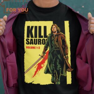 Kill Sauron Kill Bill The Lord of the Rings Mashup T-Shirt, Retro Halloween Graphic Tee
