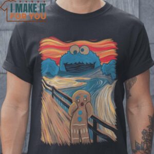 The Cookie Muncher The Scream Cookie Monster The Muppets Mashup T-Shirt, Retro Halloween Graphic Tee