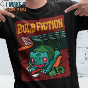 Bulb Fiction Pulp Fiction Bulbasaur Pokemon T-Shirt, Halloween Vintage Graphic Tee