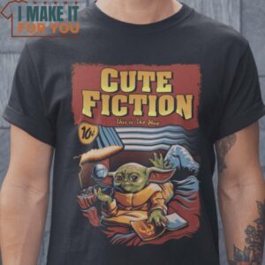 Cute Fiction Pulp Fiction Baby Yoda Star Wars T-Shirt, Halloween Vintage Graphic Tee