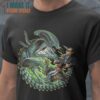 Men vs Alien Men In Black Xenomorph Alien Mashup T-Shirt, Halloween Vintage Graphic Tee