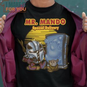 Mr Mando Baby Yoda Star Wars T-Shirt, Halloween Vintage Graphic Tee