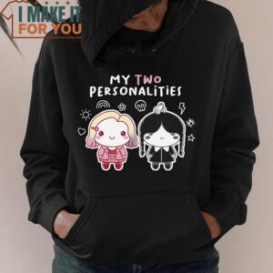 My Two Personalities Enid Sinclair Wednesday Addams T-Shirt, Halloween Vintage Graphic Tee