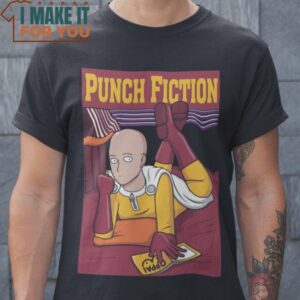 Punch Fiction Pulp Fiction One-Punch Man T-Shirt, Halloween Vintage Graphic Tee
