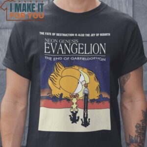 The End Of Garfieldgelion Neon Genesis Evangelion Garfield T-Shirt, Halloween Vintage Graphic Tee