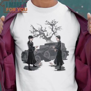 Double Wednesday Addams The Addams Family T-Shirt, Halloween Vintage Graphic Tee