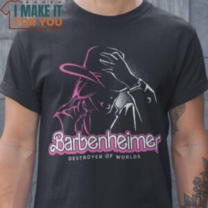 Barbenheimer Oppenheimer Barbie Mashup T-Shirt, Retro Halloween Graphic Tee for Sale