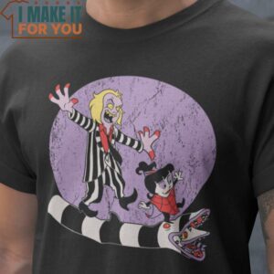 Bettlewalk Calvin and Hobbes Beetlejuice T-Shirt, Retro Halloween Graphic Tee for Sale