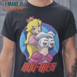 Boo-Bies Princess Peach Super Mario T-Shirt, Retro Halloween Graphic Tee for Sale