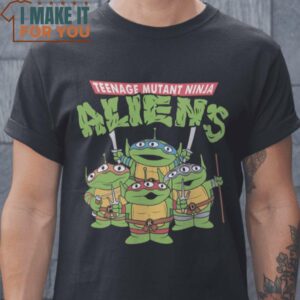 Ninja Aliens Teenage Mutant Ninja Turtles T-Shirt, Retro Halloween Graphic Tee for Sale