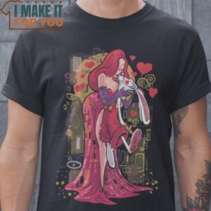 Rabbit Kiss Who Framed Roger Rabbit T-Shirt, Retro Halloween Graphic Tee for Sale