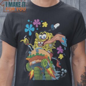 Sponge Fink Rat Fink SpongeBob SquarePants Mashup T-Shirt, Retro Halloween Graphic Tee for Sale