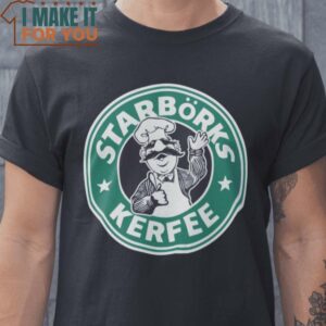 StarBorks Kerfee Starbucks Coffee Swedish Chef The Muppet Show T-Shirt, Retro Halloween Graphic Tee for Sale