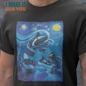 Starry Saturn The Starry Night Beetlejuice Mashup T-Shirt, Retro Halloween Graphic Tee for Sale