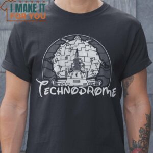 Technodrome Teenage Mutant Ninja Turtles T-Shirt, Retro Halloween Graphic Tee for Sale