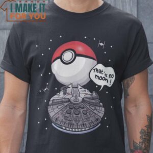 That’s No Moon Pokemon T-Shirt, Retro Halloween Graphic Tee for Sale