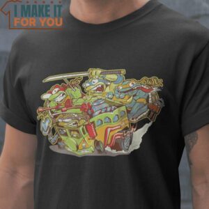 Turtle Fink Rat Fink Teenage Mutant Ninja Turtles Mashup T-Shirt, Retro Halloween Graphic Tee for Sale