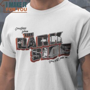 Greetings From Dark Side Star Wars T-Shirt, Retro Halloween Graphic Tee for Sale