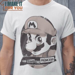 God Save The Princess God Save the Queen Super Mario Bros T-Shirt, Retro Halloween Graphic Tee for Sale
