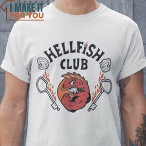 Hellfish Club Hellfire Club The Simpsons Mashup T-Shirt, Retro Halloween Graphic Tee for Sale