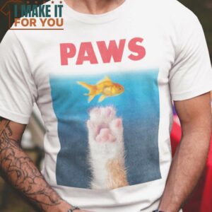 Paws Cat T-Shirt, Retro Halloween Graphic Tee for Sale
