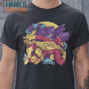 Bart Punch The Dark Knight Returns T-Shirt, Vintage Halloween Graphic Tee for sale