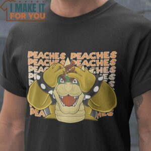 Crazy For Peach Bowser Super Mario Bros T-Shirt, Vintage Halloween Graphic Tee for sale