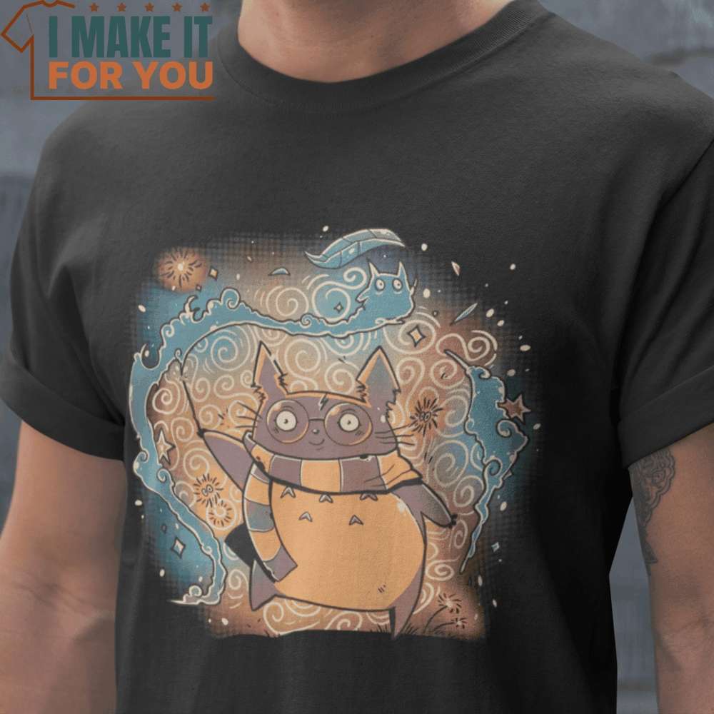 Harry Toto Harry Potter My Neighbor Totoro T-Shirt, Vintage Halloween Graphic Tee for sale