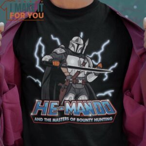 He-mando Baby Yoda The Mandalorian T-Shirt, Vintage Halloween Graphic Tee for sale