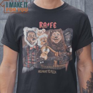 Highway To Pizza ShowBiz Pizza Place T-Shirt, Vintage Halloween Graphic Tee for sale