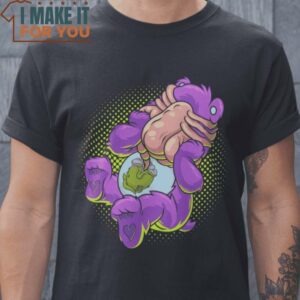 Hugger Bear Facehugger Care Bear T-Shirt, Vintage Halloween Graphic Tee for sale