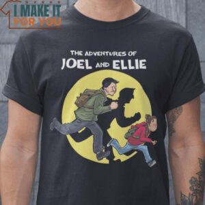 Joel and Ellie The Adventures of Tintin Joel and Ellie The Last of Us T-Shirt, Vintage Halloween Graphic Tee for sale